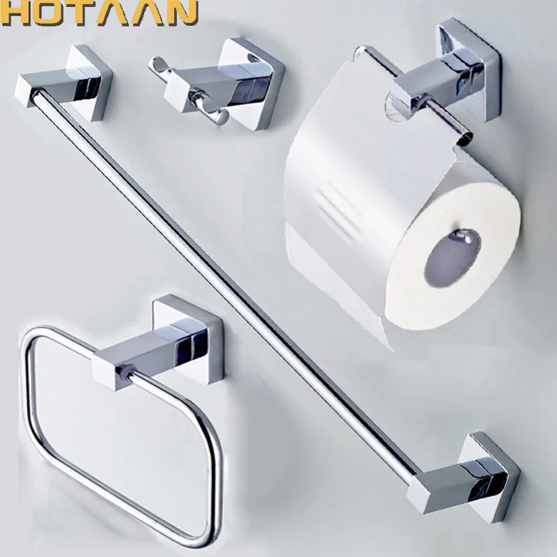 

HOTAAN NEW stainless steel Bathroom Accessories Set,Robe hook,Paper Holder,Towel Bar,Towel ring bathroom sets, chrome HT810700A