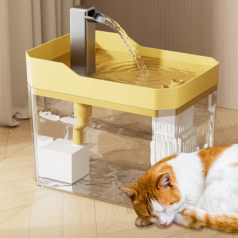 Cat Water Fountain Auto Filter Transparent Cat Drinker Pet USB Anti-Dry Burning Recirculate Filtering Water Dispenser with Pump