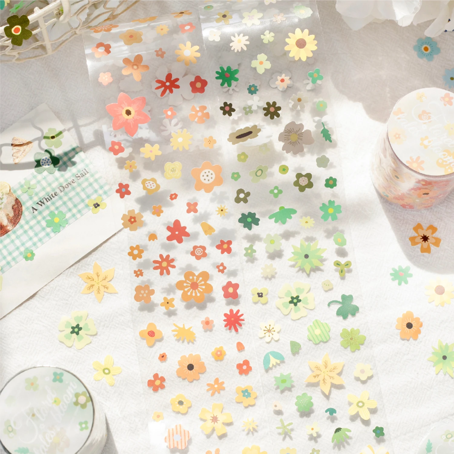 50mm * 2m Small Flower Story Series Kawaii Ins Mini Small Flower Die Cut Tape DIY Diary Scrapbook Phone Case Aesthetic Supplies