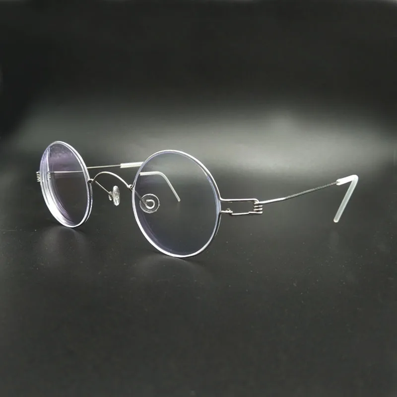 Montura de gafas sin tornillos circular personalizada hecha a mano Retro para hombres y mujeres con diámetro de 30.32.34.36.38.40.42.44 gafas de metal