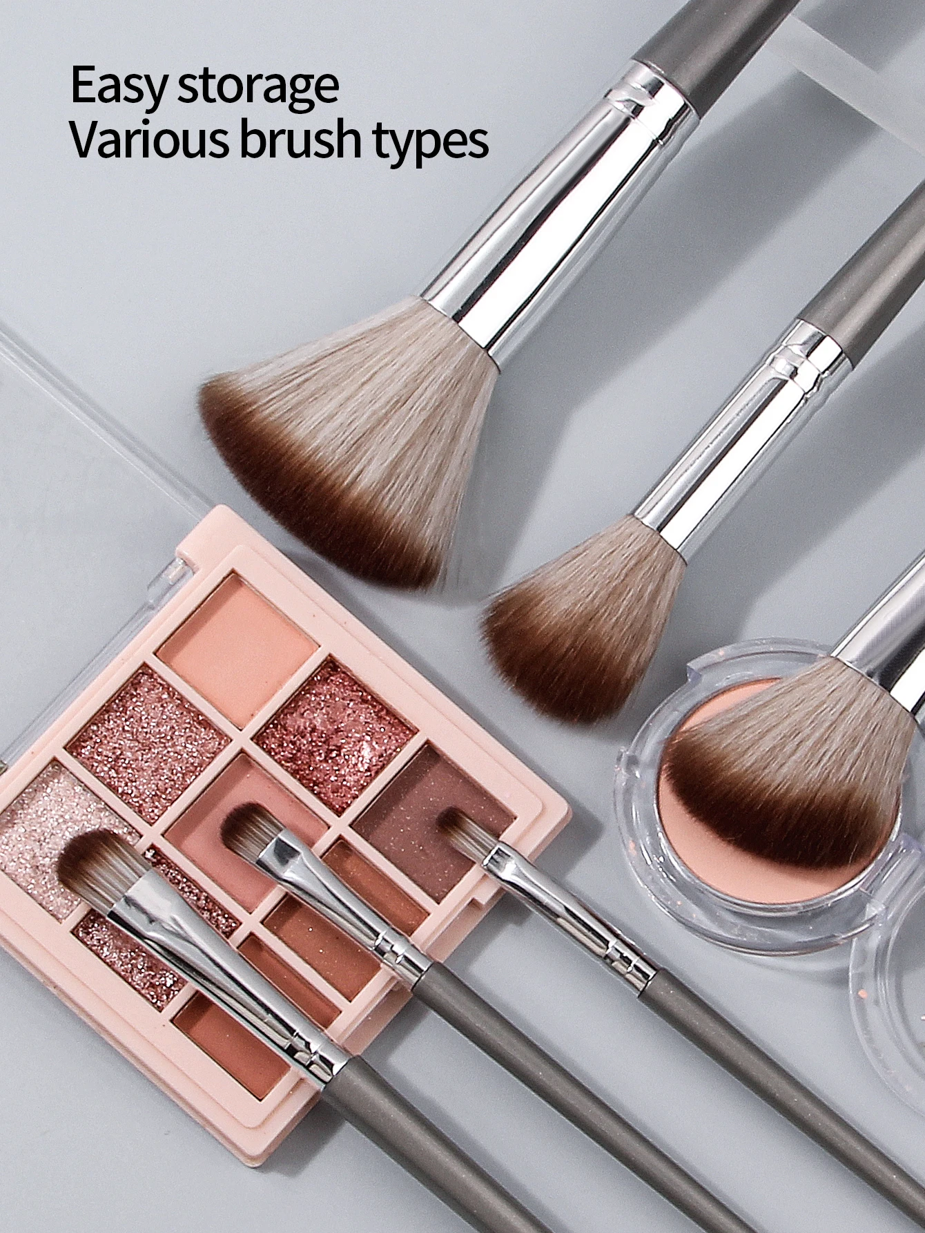 Ensemble de pinceaux de maquillage de haute qualité, 18 pièces, pinceau de maquillage pour le visage multifonctionnel + œuf éponge haute résilience + bouffée de poudre triangulaire