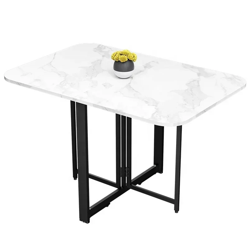 Household Home Storage Save Space Dining Table With Metal Leg Folding Table Hot sales