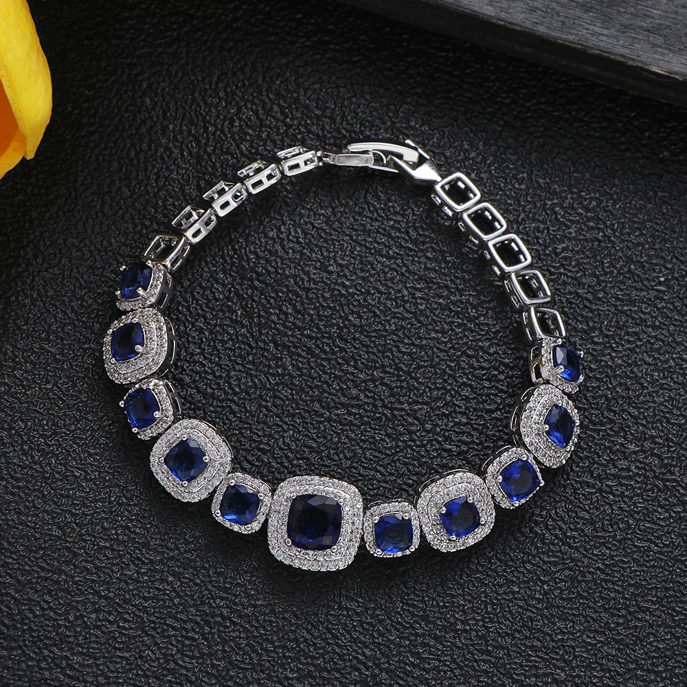 فاخر هندسي مربع Waterdrop سوار مستدير موضة دبي مجوهرات الزفاف للنساء الزفاف Brincos Para As Mulheres B308 #3