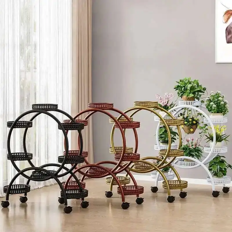 Organizer Półka na Kwiaty Estetyka Salon Design Pokój Stojak na Kwiaty Ekspozycja Lekki Luksus Modne Dekoracje Plantenrek Meble