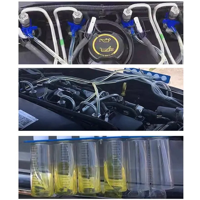 

High Quality-Injector Flow Tester Common Rail Adaptor Oil Return Detection Tools Flow Meter Test Adaptor Set,Injector Flow Teste