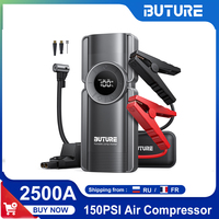 Buture 4 In 1 Jump Starter 150PSI Pump Air Compressor 20000mAh Power Bank 2500A Starting Device 15V Digital Tire Inflator