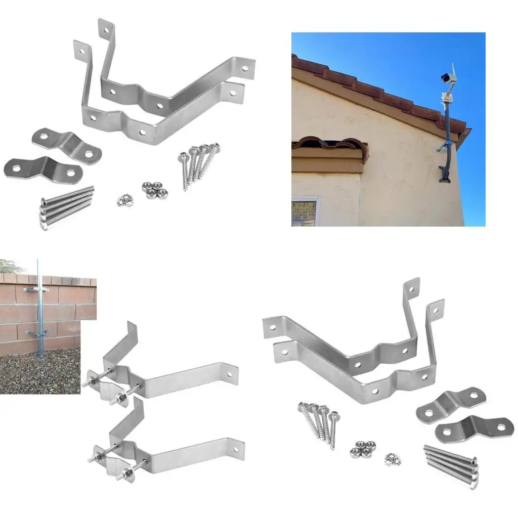 652F Sturdy Adjustable Antennas Poles Wall Clamp for Signal Reception Easy Setups