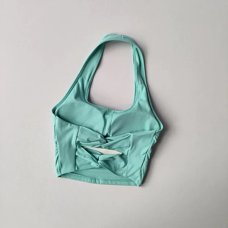 Sexy Neckholder-Sporttop für Damen, stoßfest, für Laufen, mit schönem Rückendesign, professioneller Pilates-Trainings-BH, Fitness-Yoga-Unterwäsche-Anzug – Detail 29