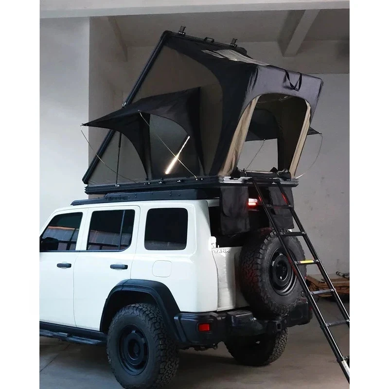 

Premium Hard Roof Top Tent with Canvas Fabric Car Overlanding