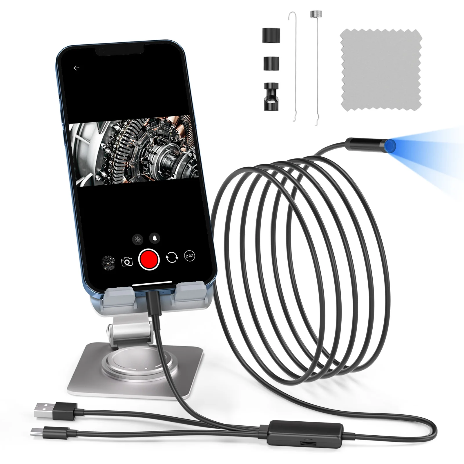 New Arrival 3 in 1 1080P Industrial Endoscope Camera USB Waterproof Snake Cable Inspection Endoscope for Phone Cool Gadget