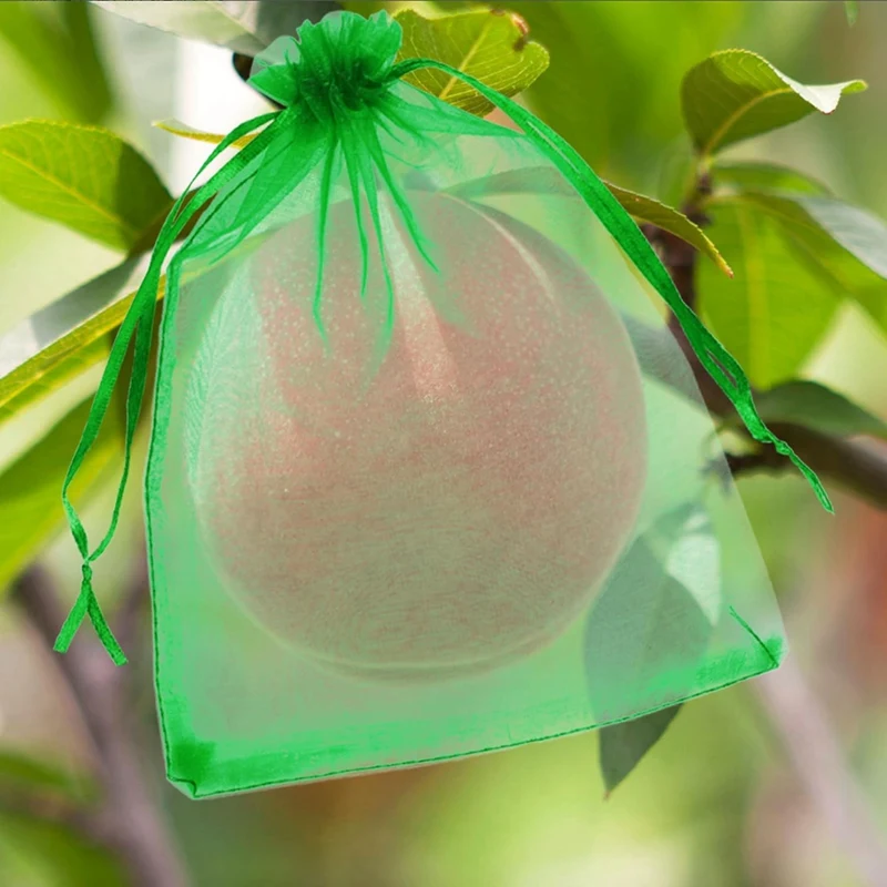 150Pcs Fruit Protection Bags 3 Sizes Fruit Netting Bags For Fruit Cover Mesh Bag Garden Netting Bags With Drawstring