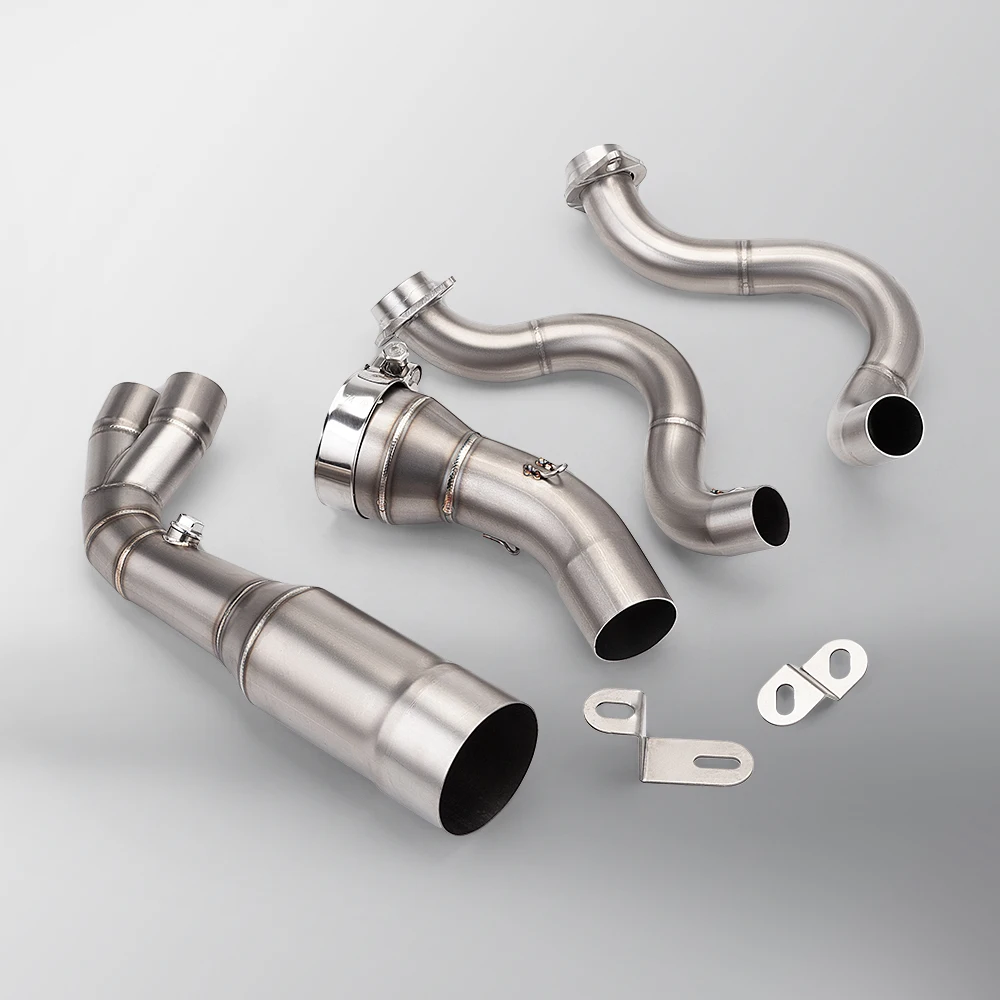 For ER6N ER6F Versys 650 Z650 Ninja 650 Moto Exhaust Escape Full System Carbon Fiber Muffler DB Killer Front Mid Link Pipe