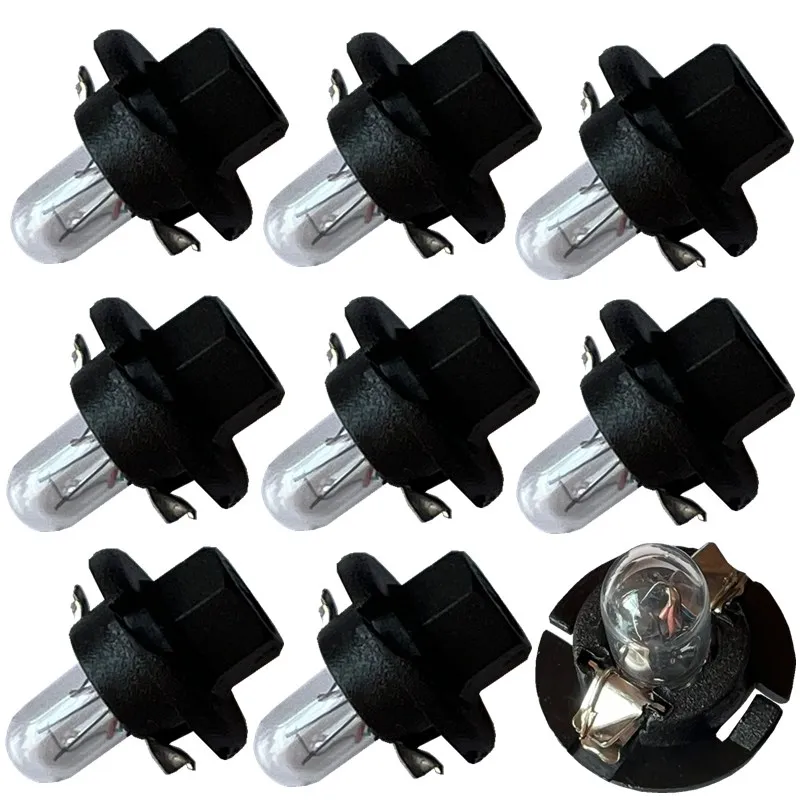 10PCS T5 B8.4 1.2W 12V Halogen Automotive Instrument Lights Automotive Interior Dashboard Indicator Light Display Light
