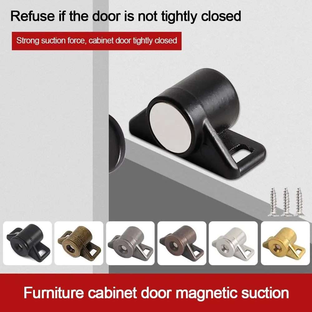 Creative Metal Magnet Cabinet Door Catch Magnetic Punch-free Drawer Latch Hardware Furniture Door Stopper Home Wardrobe Doors