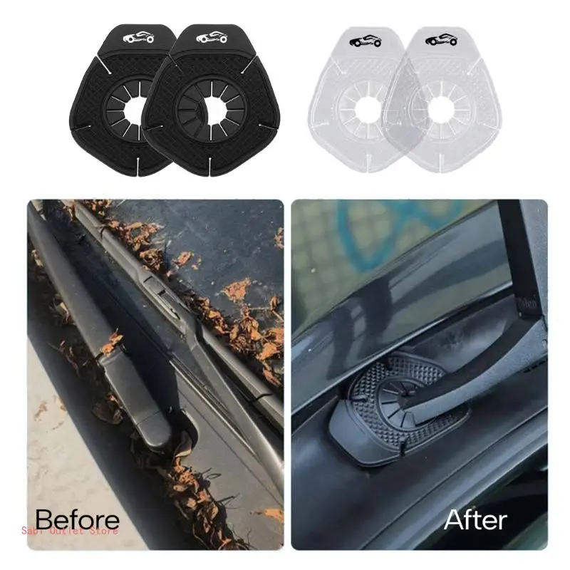 Car Front Wiper Dust Cover Wiper Arm Bottom Hole Windshield Wiper Cover Protective Covers Debris Leaves Dustproof Sleeve