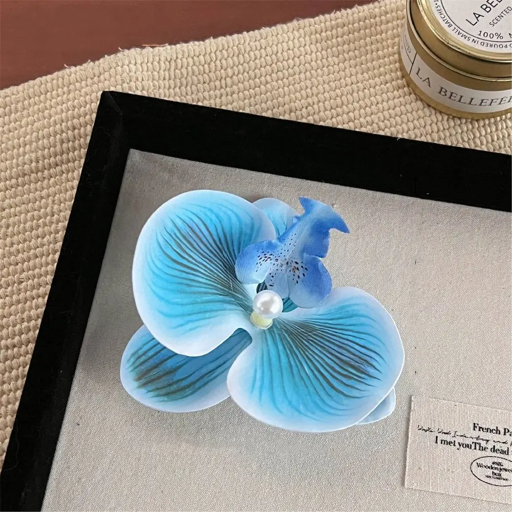 

Cute Cloth Flower Hair Clip Pearl Butterfly Orchid Orchid Flower Hairpin Bohemian Style Korean Style Girl Hair Clip Holiday
