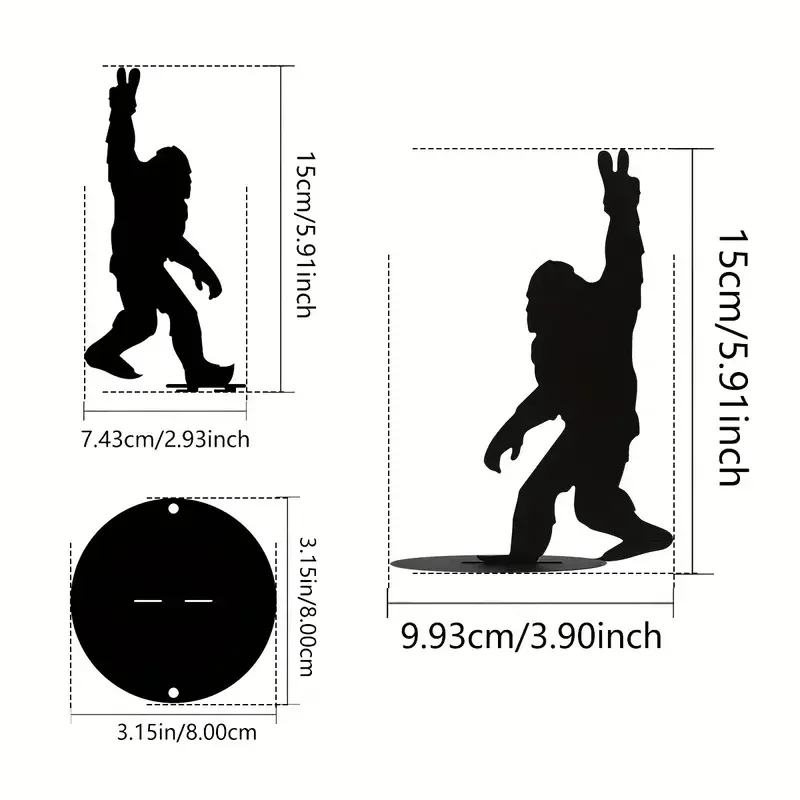 CIFBUY Decoration  Funny Gorilla Metal Silhouette Garden Decoration Stake Fence Top Lawn Garden Patio Outdoor Decor Yard Sign Ga