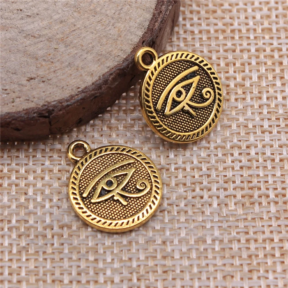 WYSIWYG 10pcs 15mm CharmThe Eye Of Horus Charms Double Sided Eye Pendant Charms For Jewelry Making