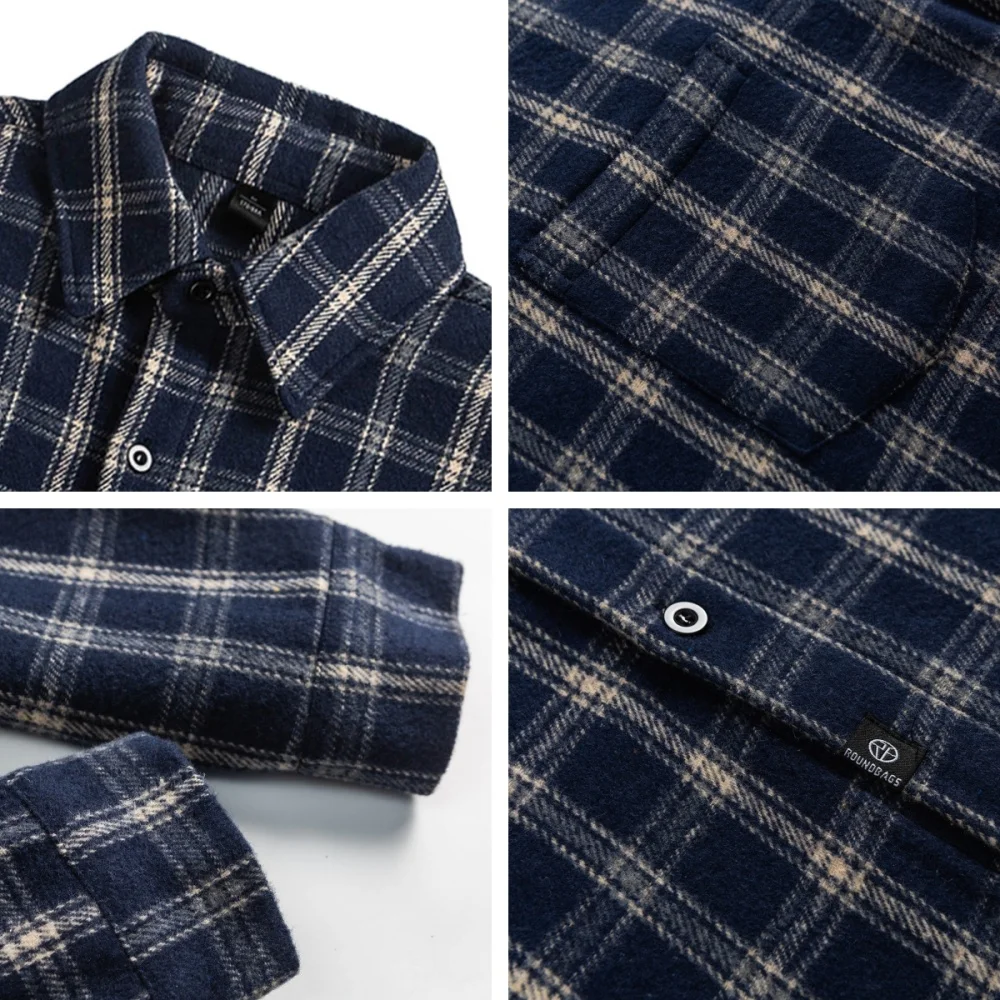 American Vintage Women's Plaid Shirt Loose Fit Couple Style Fashion Casual Woman Blouses High Quality Women's Clothing Top Women