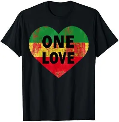 

Reggae Heart One Love Rasta Reggae Music Rastafarian Jamaica T-Shirt Men's A1and women's T-shirts