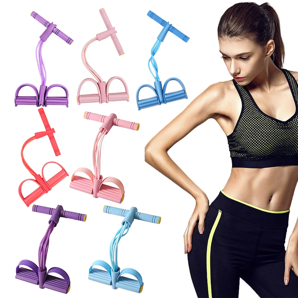 حبل توتر متعدد الوظائف للتمرين مع مقبض مرن لدواسة اليوجا وحزام مقاومة لدواسة القدم #5