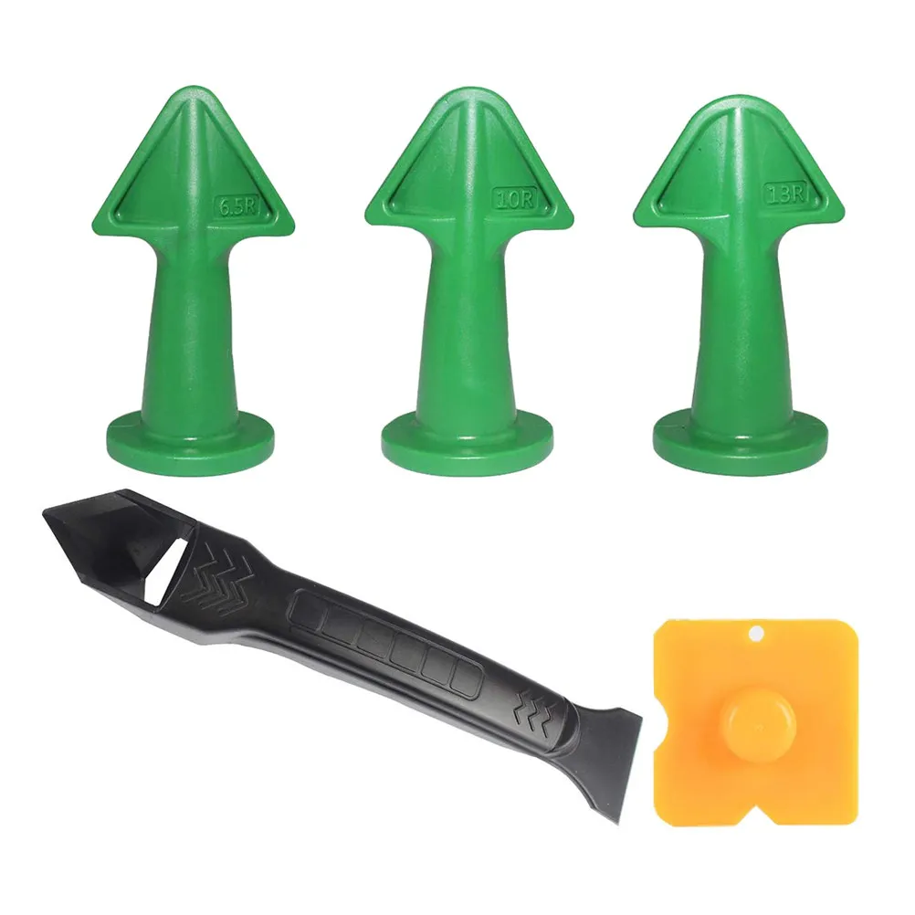1 Set Multi-Functional Caulking Tool Set Plastic Nozzles Scrapers For Renovation And Grouting Projects Glass Glue Caulking Tips