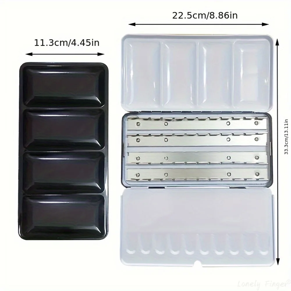Watercolor Paint Palette and Set Watercolor Tin Box, Metal Palette Paint Case with Lid Empty with Pans for Travel Artist