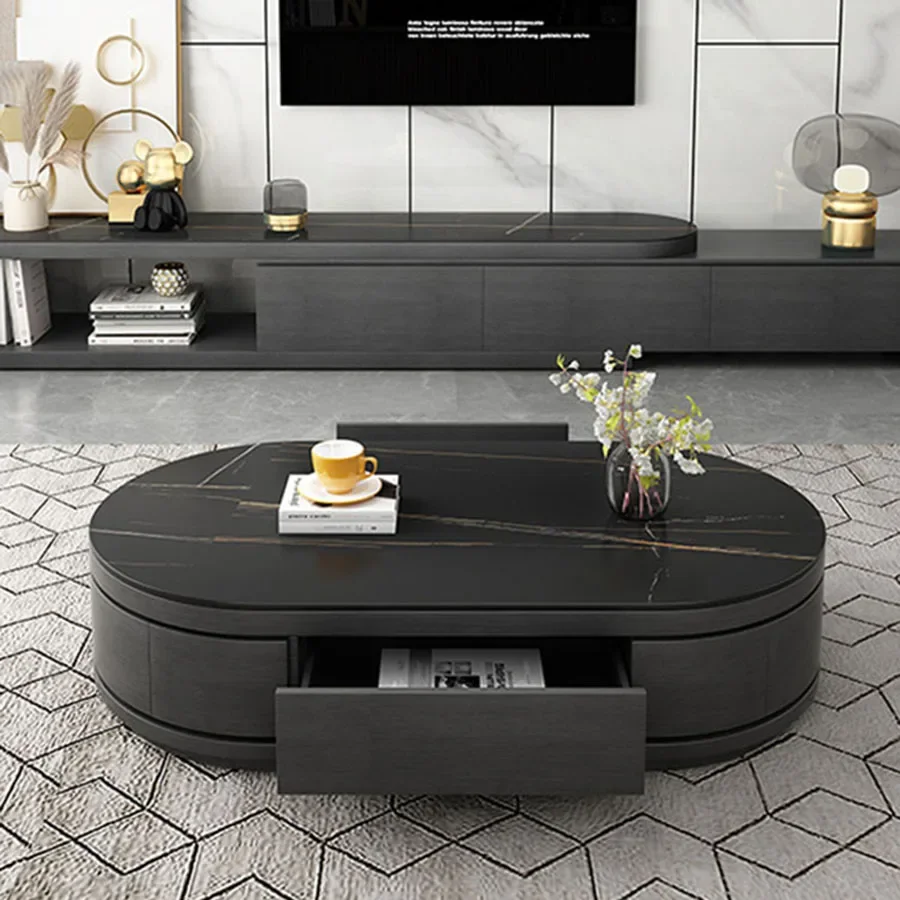 

Modern Coffee Table Living Room Sofa Bedside Elipse Coffee Table Home Plmodern Ornament Italian Black Luxury Mesinha Decor XS