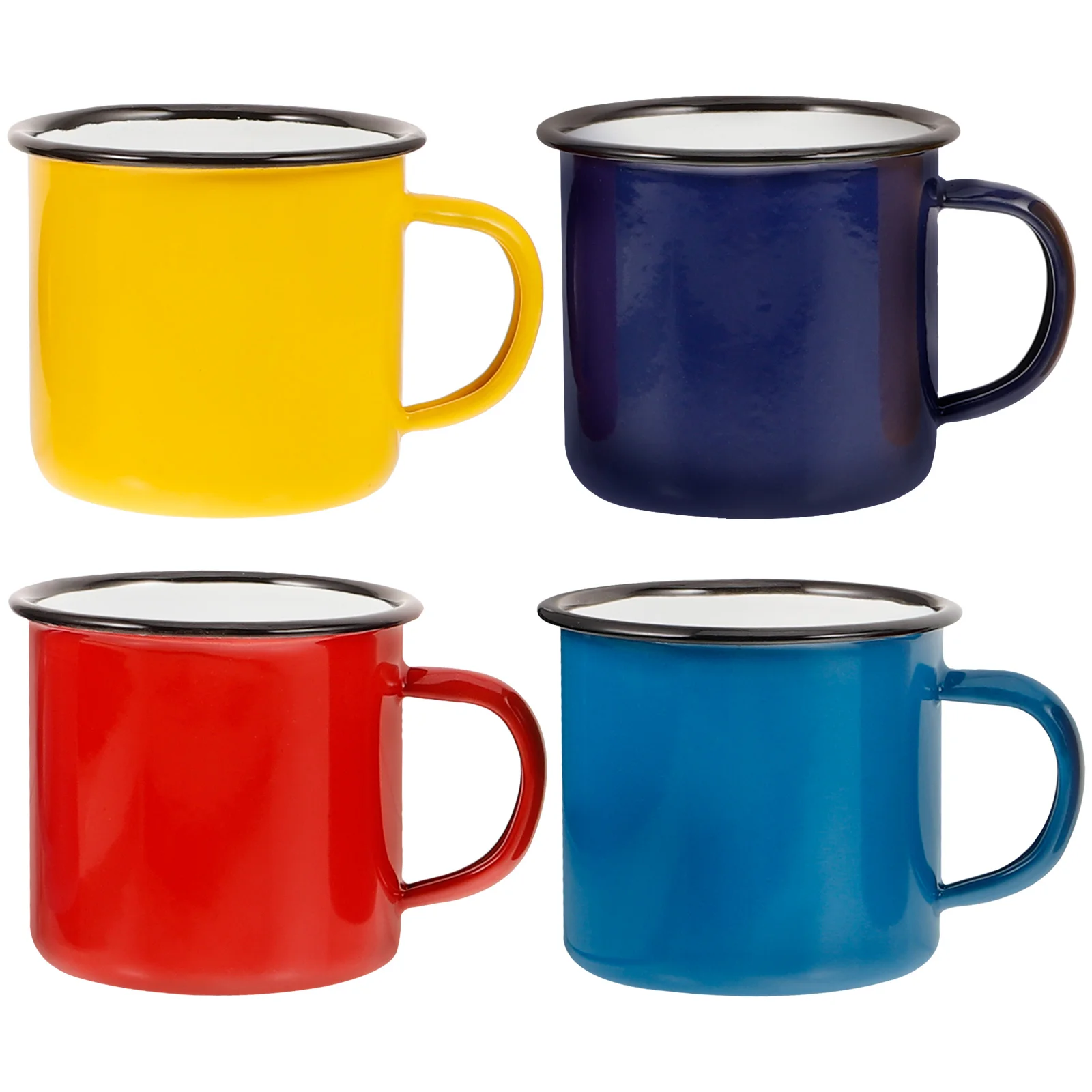 

4 Pcs Nostalgia Enamel Mug Set Travel China Coffee Mugs Camping Tableware Household Cup