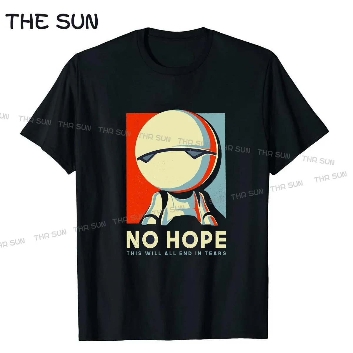 T Shirt Men Clothes No hope Marvin Voting Sign Parody Round Collar TShirt The Hitchhiker's Guide to the Galaxy Polyester Cotton