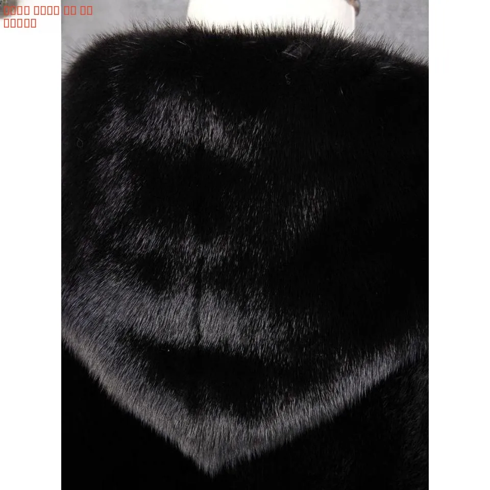 

Men's Winter Thiened Mink Velvet Coat with Hood Fake Fur Outerwear Warm Casual Sle Loose Fit Youthful Trend Regular Length