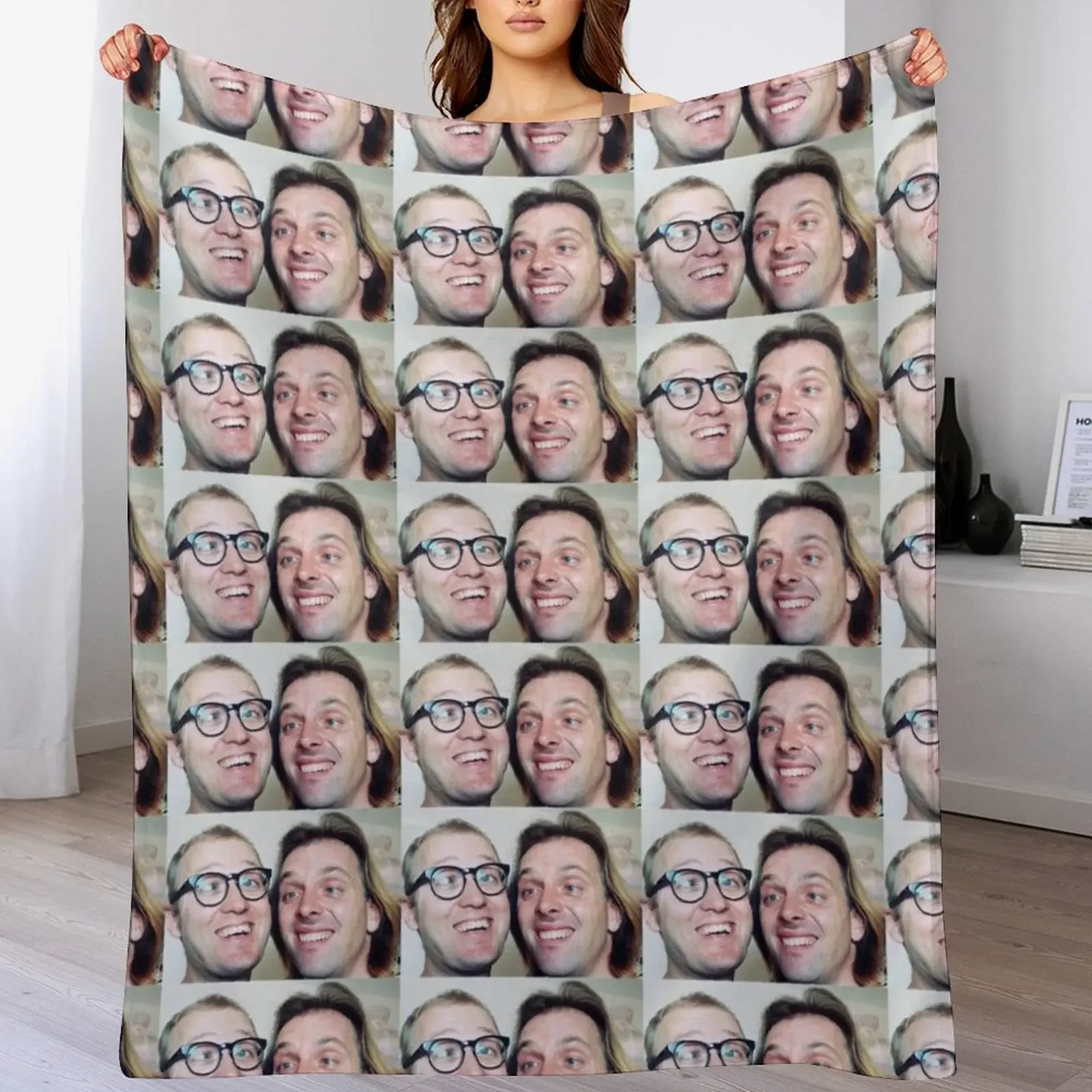 

Ade Edmondson and Rik Mayall Throw Blanket Loose funny gift Bed Fashionable Custom Blankets