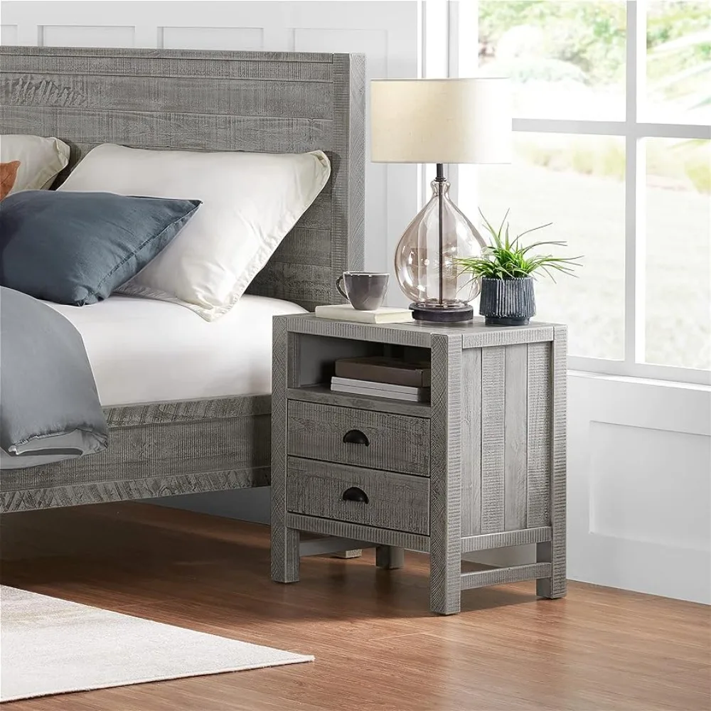 Alaterre Furniture Nightstand Arden Nighstand, Driftwood Gray