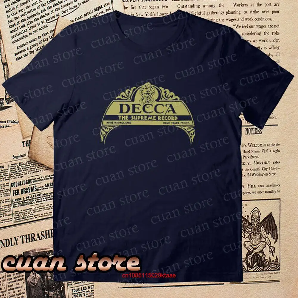 Новинка, футболка с логотипом Decca Label 1929, Мужская забавная футболка с длинным или коротким рукавом размером от S до 5XL