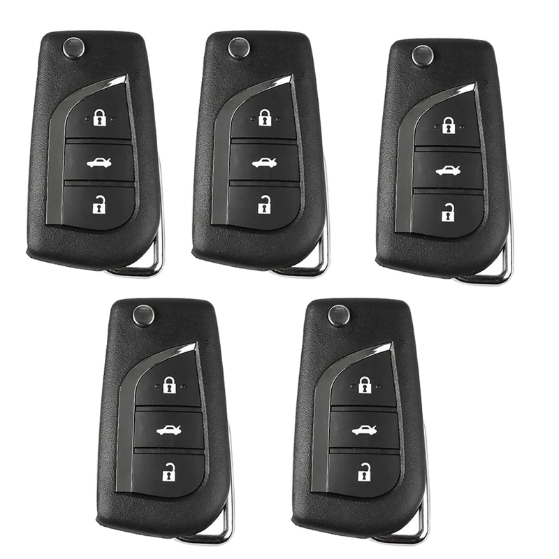 

5 Pcs/Lot Xhorse XNTO00EN Universal Wireless Remote Key Fob 3 Button Replacement For Toyota Type For VVDI Key Tool