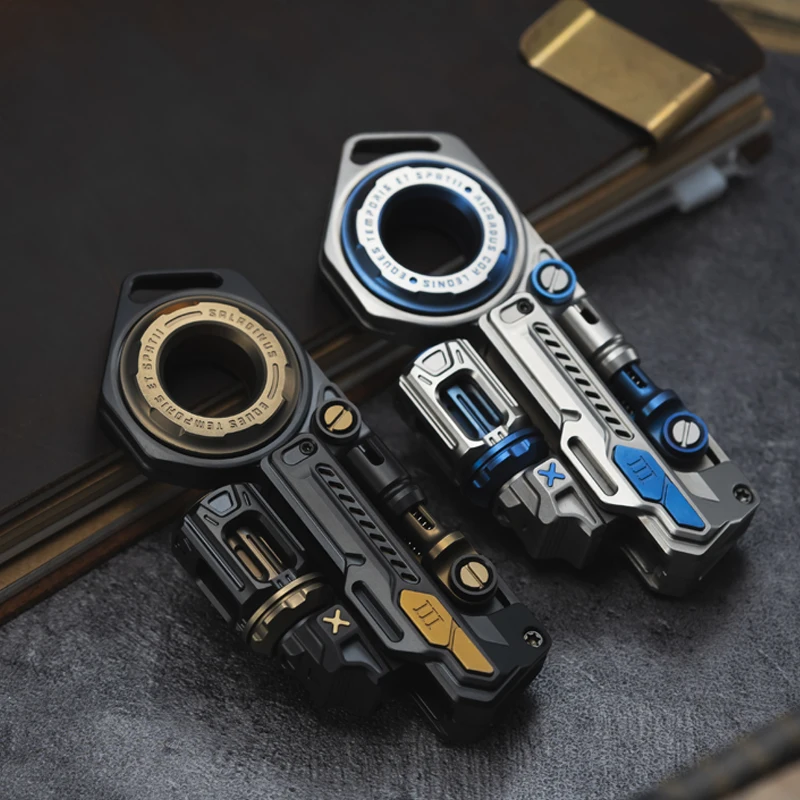 01EDC Space Knight 3.0 Composite Mechanical Metal Egg Flipping Fingertip Push Card Decompression Desktop Toy