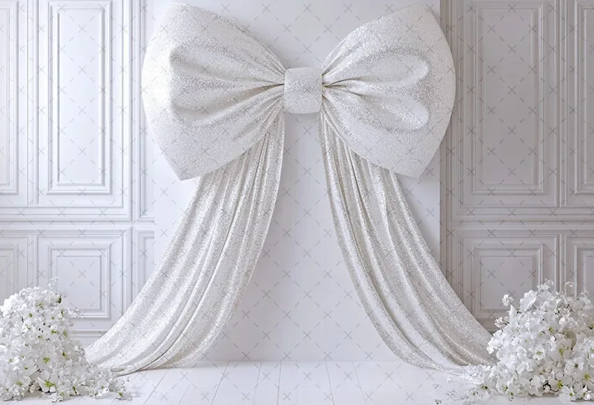 

Mehofond Photography Background White Room Bow Floral Girl Birthday Party Maternity Wedding Portrait Decor Backdrop Photo Studio