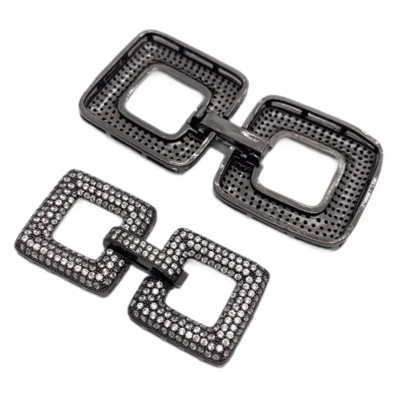 2 Pcs  Gold plated Cubic Zircon CZ Micro Pave Multi Strands Clasp Necklace Bracelet Jewelry Making DIY