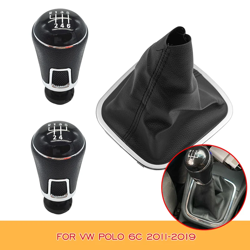 For VW Volkswagen POLO 6C 2011 2012 2013 2014 2015-2019 5/6 Speed Gear Shift Knob Stick Head Lever Handle Gaitor Boot Cover Case