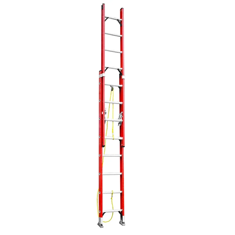 Portable two-section fiberglass and aluminum wide step folding scaffold for outdoor use