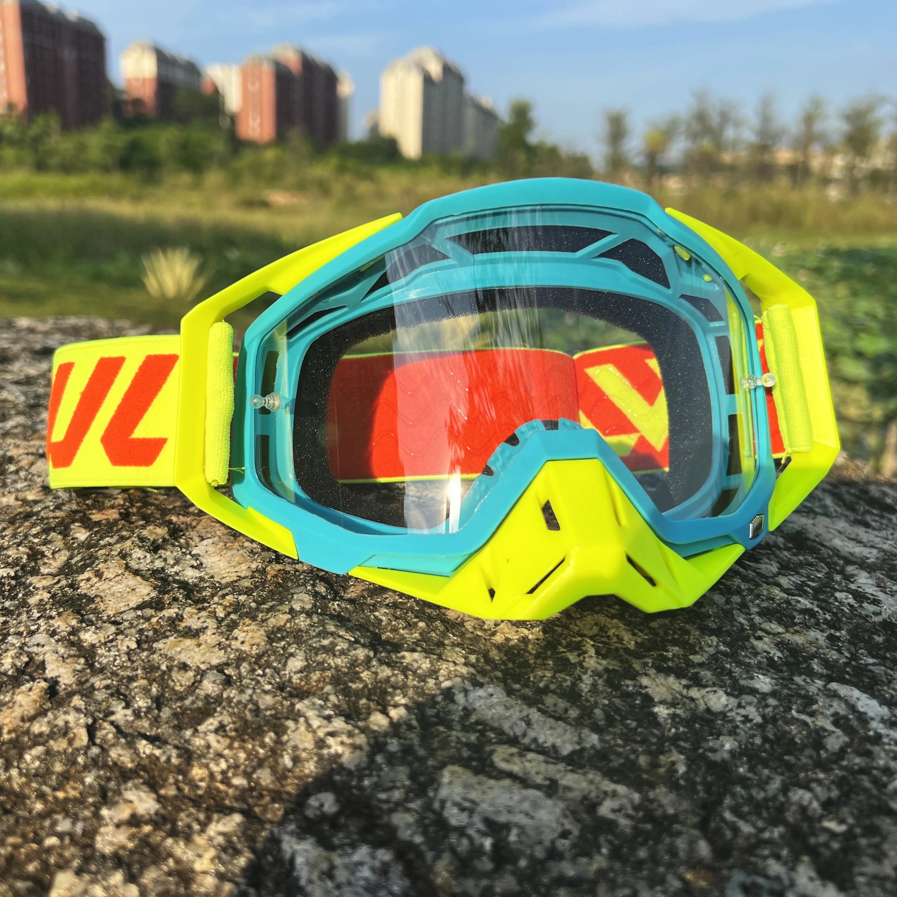 WJL Motocross Goggles Motorcycle Glasses Off-road ATV MTB MX Silicone Anti-slip Belt Windproof Outdoor Cycling Racing Goggles