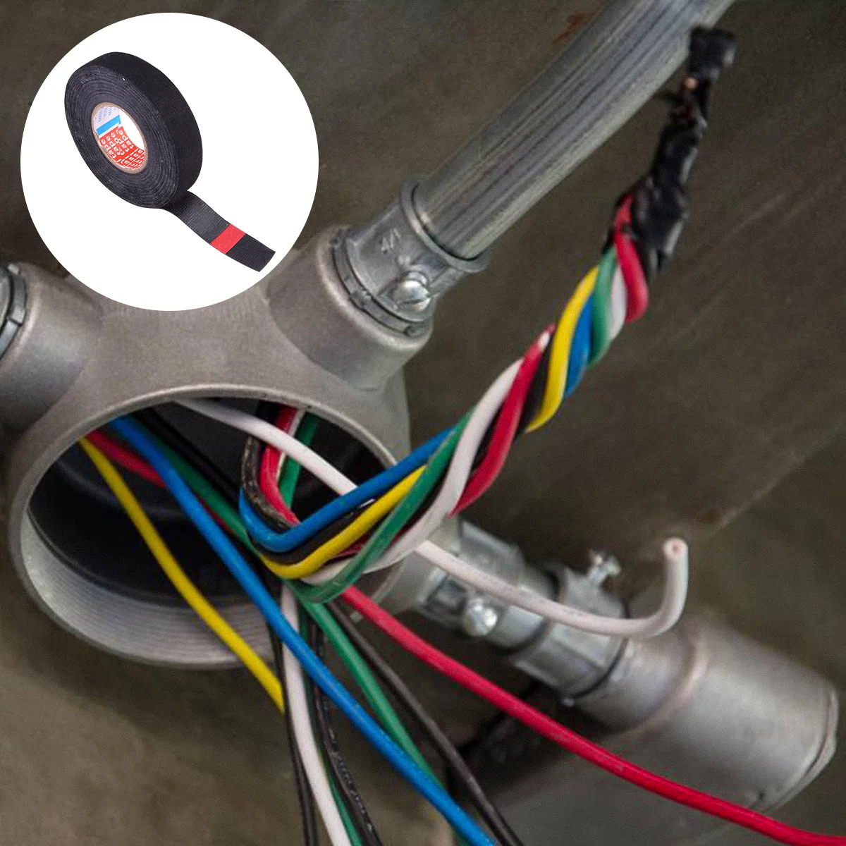 

4Pcs Automotive Electrical Tape Black 19mmx15m Flame Resistant Insulation Adhesive Tape for Wiring Network Cable Repair