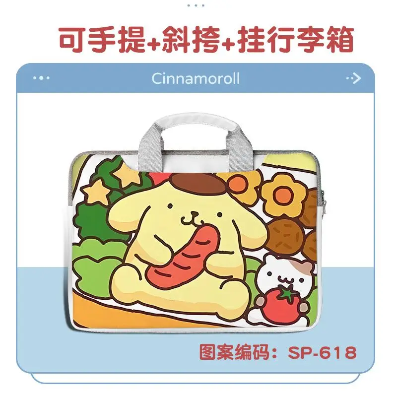 

Sanrio Pompom Purin Laptop Bag Cute Large Capacity Tablet Organizer Cartoon Handbag Laptop Case 12in 13in 14in 16in 15in 17in