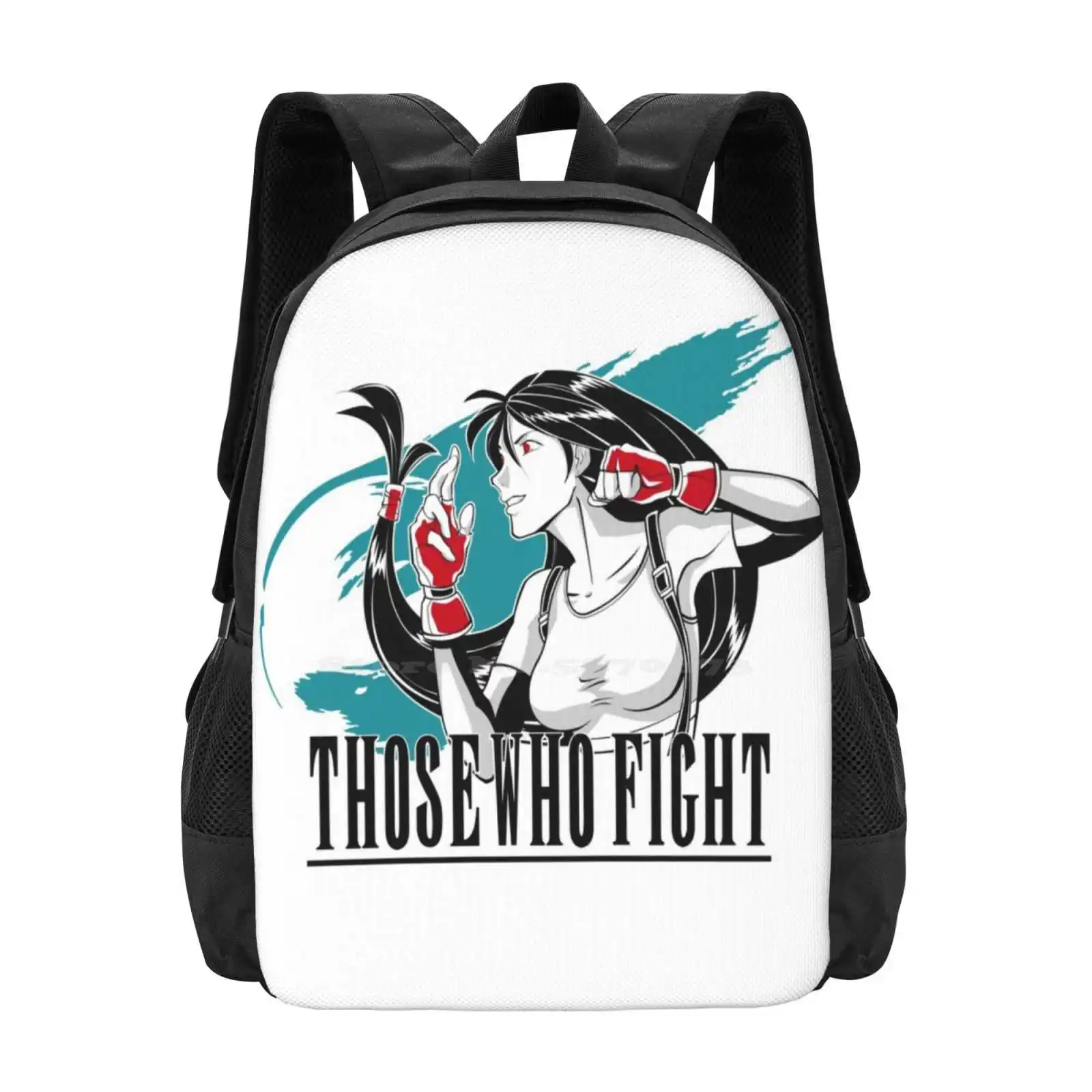 Those Who Fight 3D Print Design Backpack Student Bag Final Fantasy 7 Final Fantasy Vii Tifa Lockhart Avalanche Propaganda