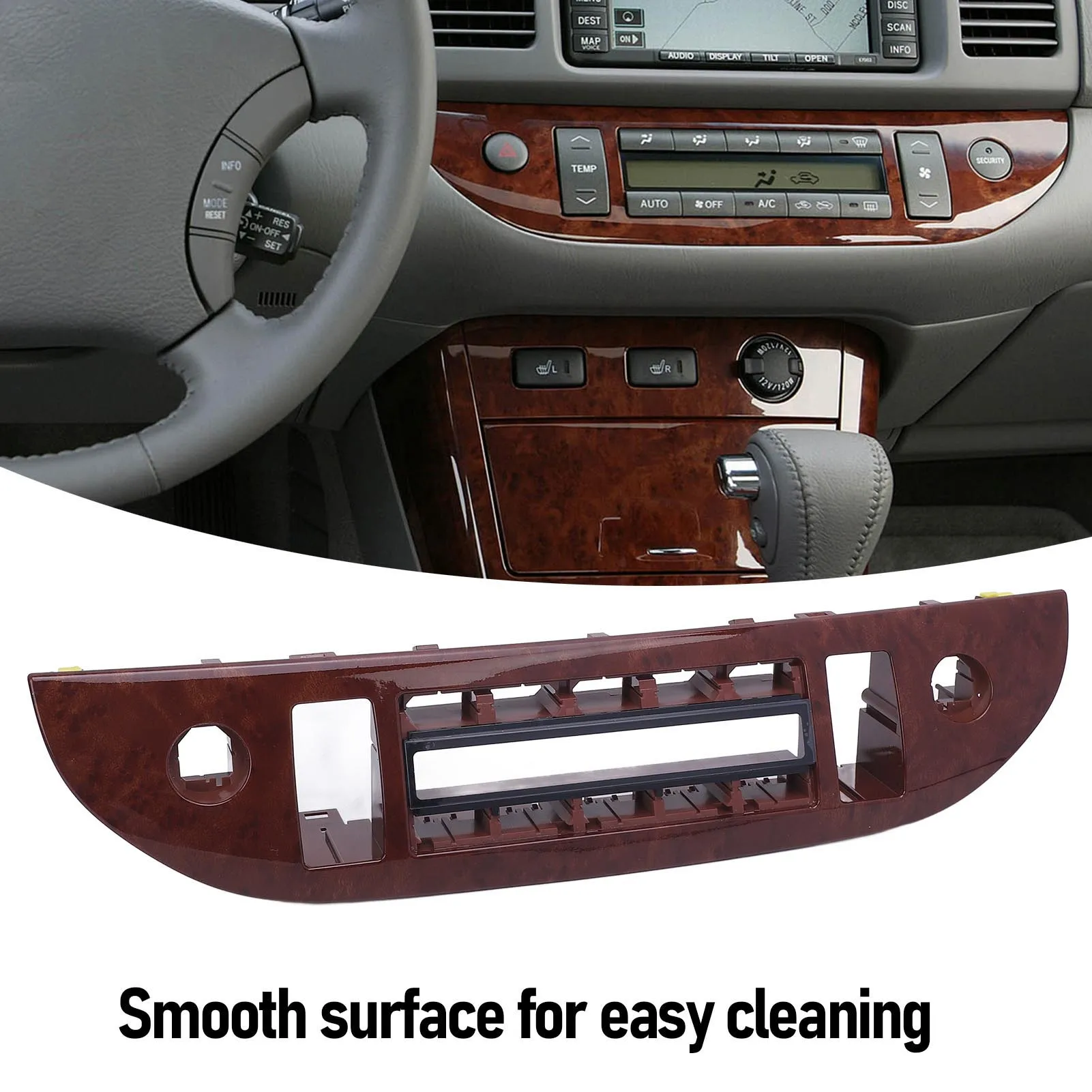 AC Climate Control Panel Cover Trim Central Control Air Conditioning Switch Panel Cover Replacement for Camry XV30 2001-2006