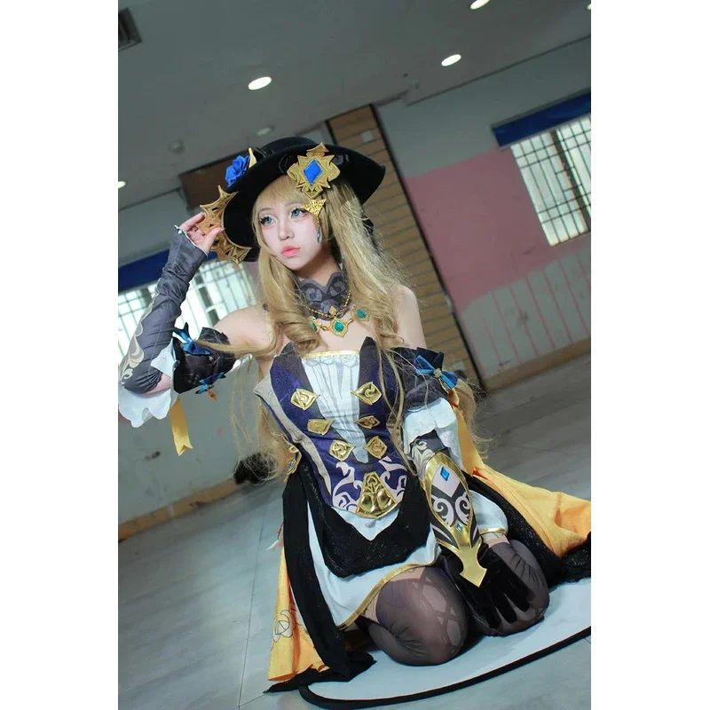 

AAA 2025 Game Genshin Impact Navia Cosplay Costume Full Set With Hat Wig Dress Uniform For Women Halloween Party Carnival Girls