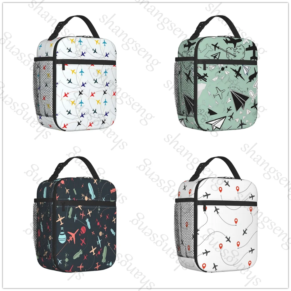 

Sky Plane Travel cartoon Insulated Thermal Bag Lunch bag Foods Drink Storage Leakproof Picnic Camping Bags Outdoor Box beach