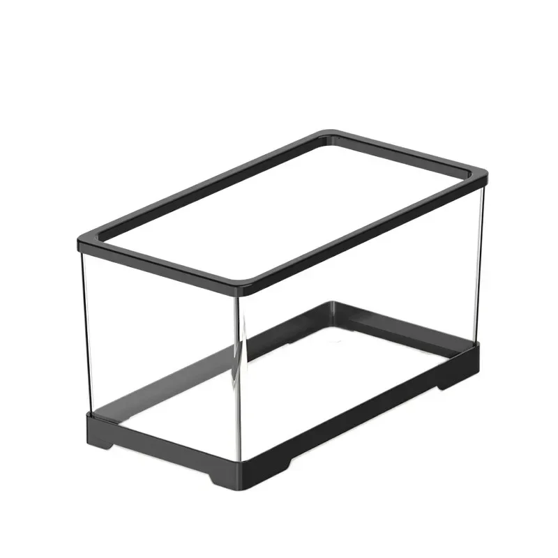 Transparent crab tank with lid Small villa Hermit crab landscaping feeding box Small pet desktop living room Turtle feeding tank