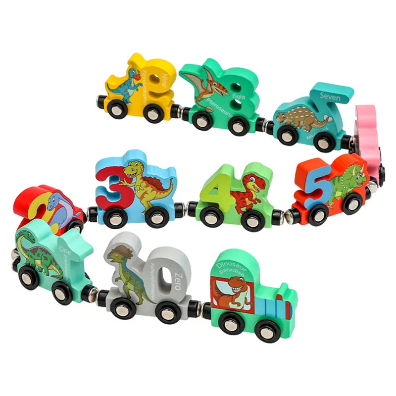 11 Pcs Jouets de Train Dinosaure en Bois Magnétiques avec Chiffres et 14 Pcs Train de Noël, Ensemble Éducatif Montessori de Voiture de Train Magnétique en Bois, Jouet de Modèle de Train 11 Pcs Jouets de Train Dinosaure en Bois Magnétiques avec Chiffres et 14 Pcs Train de Noël, Ensemble Éducatif Montessori de Voiture de Train Magnétique en Bois, Jouet de Modèle de Train