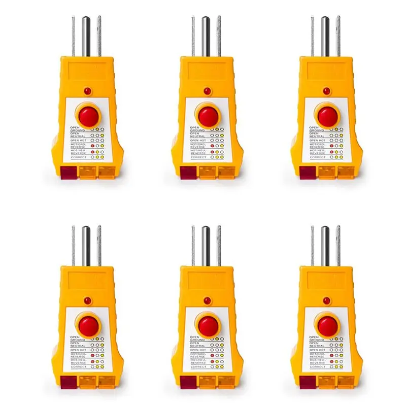 HRBAJ-6X Outlet Tester For Grounding Products, Outlet Tester With GFCI, Electrical Receptacle Tester, Plug Tester,Usplug
